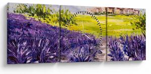 Tablou - Provence, Franța, pictură în ulei (cu ceas) (90x30 cm)