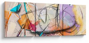 Tablou - Abstract, pasăre (cu ceas) (90x30 cm)