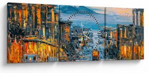 Tablou - Telecabină, San Francisco (cu ceas) (90x30 cm)