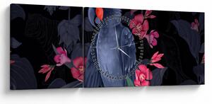 Tablou - Păpădia între flori (cu ceas) (90x30 cm)
