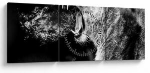 Tablou - Portretul unei leoaice (cu ceas) (90x30 cm)