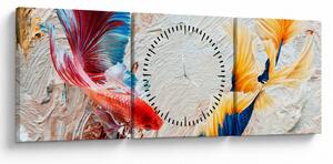Tablou - Pești războinci (cu ceas) (90x30 cm)
