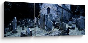 Tablou - Noapte întunecată (cu ceas) (90x30 cm)