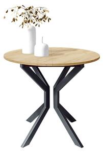 Masă sufragerie extensibilă 90 cm Kertare M 90 (Stejar craft auriu + Negru) (pentru 2-4 persoane). 1105352