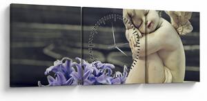 Tablou - Înger cu floare (cu ceas) (90x30 cm)