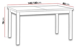 Masă sufragerie extensibilă 140 cm Deasal 80 x 140/180 II (Stejar sonoma + Alb) (pentru 6-8 persoane). 1105350