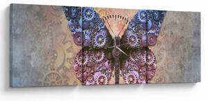 Tablou - Fluture steampunk (cu ceas) (90x30 cm)