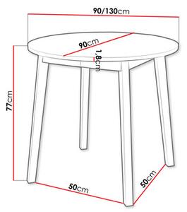 Masă sufragerie extensibilă 90 cm Kertare S 90 (Alb + Negru) (pentru 2-4 persoane). 1105354