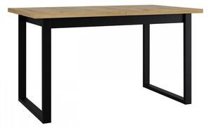 Masă sufragerie extensibilă Elarna 80 x 140 180 III (Stejar artisan + Negru) (pentru 4-8 persoane). 1105372