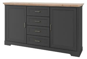 Comoda JASMIN, gri grafit/stejar artisan, PAL, 164x41x90 cm