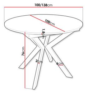 Masă sufragerie extensibilă Ulnasia 100 (Negru + Alb arctic) (pentru 2-4 persoane). 1105409