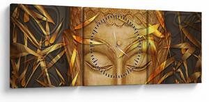 Tablou - Buddha de aur (cu ceas) (90x30 cm)