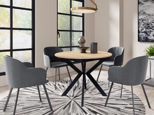 Z0ND0 Masă sufragerie extensibilă Ulnasia 100 (Negru + Stejar craft auriu) (pentru 2-4 persoane). 1105408