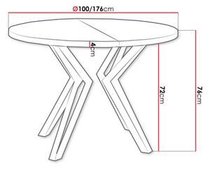 Masă sufragerie extensibilă Relkona (Negru + Stejar craft auriu) (pentru 2-6 persoane). 1105404