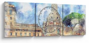 Tablou - Biserica Santa Maria di Loreto, Roma, Italia (cu ceas) (90x30 cm)