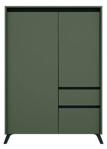 Comoda LOUNGE 4, verde/negru, PAL, 95x45x152.5 cm