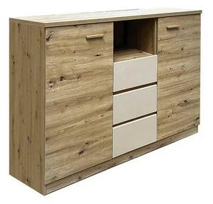 Comoda CANADA CX3, stejar artisan/casmir, PAL laminat, 130x42x105 cm