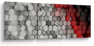 Tablou - 3D hexagoane (cu ceas) (90x30 cm)