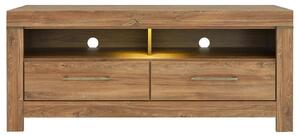 Comoda TV GENT, stejar, PAL, cu iluminare LED, 139x54x60 cm