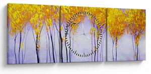 Tablou - Copaci galbeni (cu ceas) (90x30 cm)