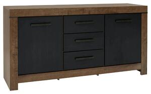 Comoda BALIN, negru/stejar, PAL, 160x45x85 cm