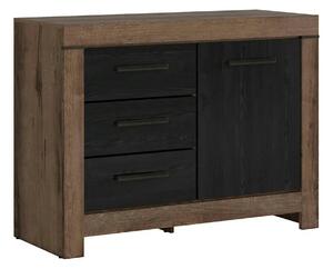 Comoda BALIN, stejar/negru, PAL, 112x45x85 cm