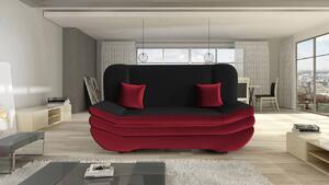 Z0ND0 Canapea extensibilă Lehti (Negru + bordo) (cu sp. depozitare). 1105567