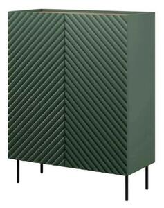 Comoda ONDA, verde inchis/stejar, PAL laminat, 98x45x127 cm