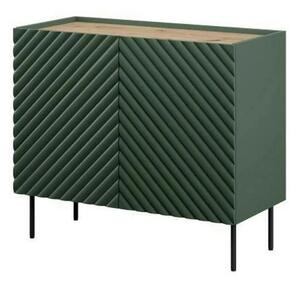 Comoda ONDA, verde inchis/stejar, PAL laminat, 98x45x85 cm
