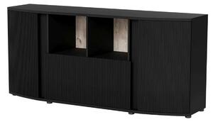 Comoda MICHELLE, negru/stejar, PAL laminat, 178x47x82 cm