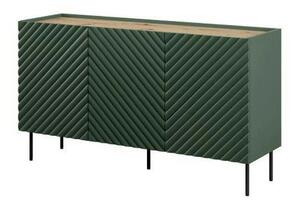 Comoda ONDA, verde inchis/stejar, PAL laminat, 150x45x85 cm