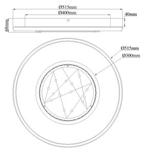 Globo 68288D3 - Lampă de tavan LED MIRRORA 40W/230V, diam. 51,5 cm, neagră