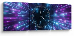 Tablou - Spațiu neon (cu ceas) (90x30 cm)