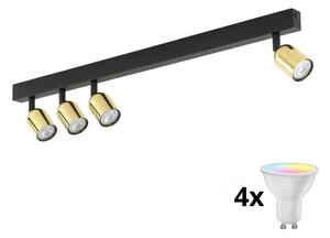 LED RGBW spot reglabil TOP 4xGU10/6,5W/230V 2700-6500K negru/auriu