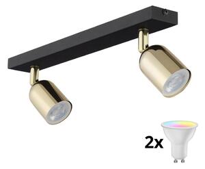 Spot LED RGBW dimabil TOP 2xGU10/6,5W/230V 2700-6500K negru/auriu