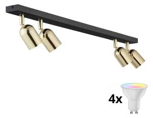 LED RGBW Dimmabil spot TOP 4xGU10/6,5W/230V 2700-6500K negru/auriu