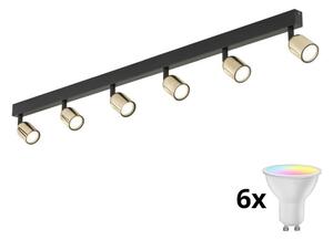 Spot LED RGBW dimabil TOP 6xGU10/6,5W/230V 2700-6500K negru/auriu
