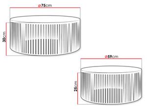 Set 2 măsuțe cafea Konezo (Negru + Alb arctic) . 1105677