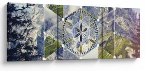 Tablou - Model geometric (cu ceas) (90x30 cm)