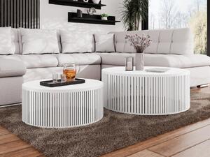 Set 2 măsuțe cafea Konezo (Alb + Alb arctic) . 1105676