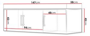 Dulap de haine cu suprastructură Lenona II D3 (prun + auriu) (cu oglindă). 1105680