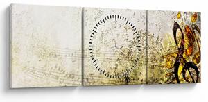 Tablou - Puterea muzicii (cu ceas) (90x30 cm)