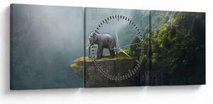 Tablou - Elefant în vârful Taj Mahalului (cu ceas) (90x30 cm)