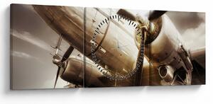 Tablou - Avion (cu ceas) (90x30 cm)