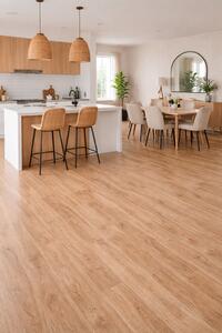 Covorul PVC linoleum Oak Prestige 098-2, 1.5 m, 2 m, 2.5 m, 3 m, Crem Bej Suport Pasla 200 x 500