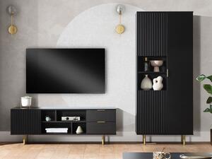 Set mobilier living Newelon III (Negru + auriu) . 1105968