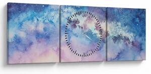 Tablou - Calea lactee, aquarel (cu ceas) (90x30 cm)