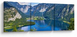 Tablou - Lacul Hallstatt, Hallstatt, Austria (cu ceas) (90x30 cm)