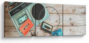 Tablou - Radio retro (cu ceas) (90x30 cm)