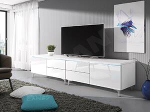 Set 2 mese TV Clea XI W Double (Alb + lucios Alb) (cu iluminat LED albastru). 1106199